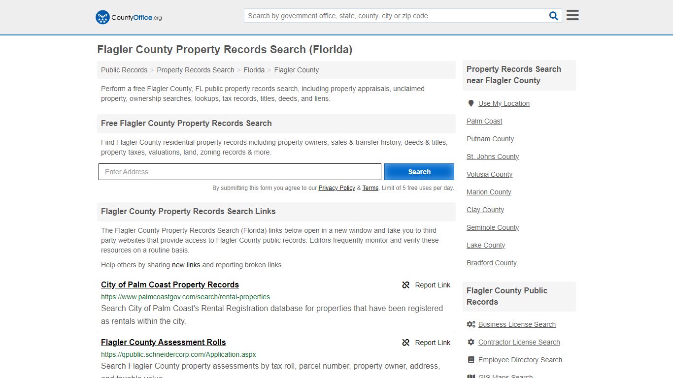 Flagler County Property Records Search (Florida) - County Office